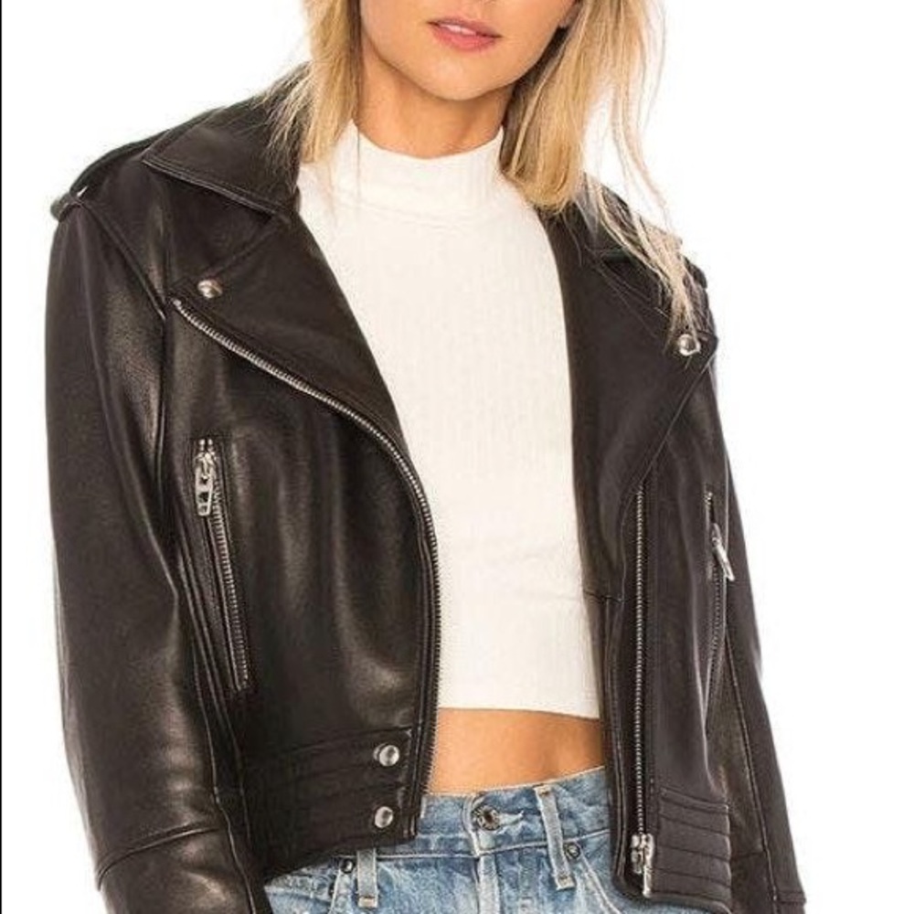 BLANK NYC Black Smoke Leather Jacket